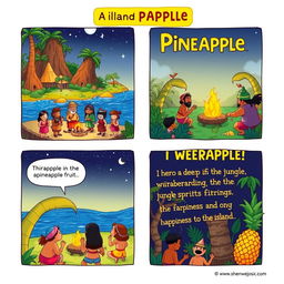 A whimsical two-page comic strip depicting the legend of pineapple