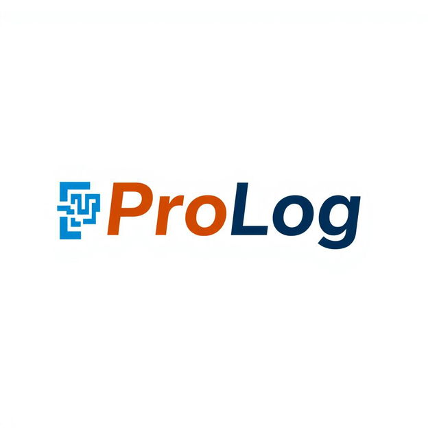 A sleek and modern logo design for the ProLog programming language, featuring bold typography