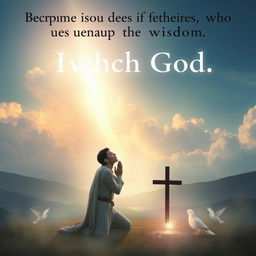 A serene and inspiring scene depicting the concept of submitting to a higher power, emphasizing strength through wisdom