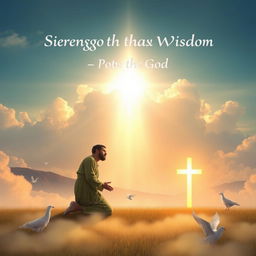 A serene and inspiring scene depicting the concept of submitting to a higher power, emphasizing strength through wisdom