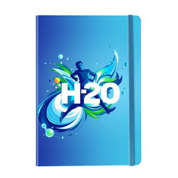 A notebook cover design featuring a dynamic fusion of sports elements and scientific themes