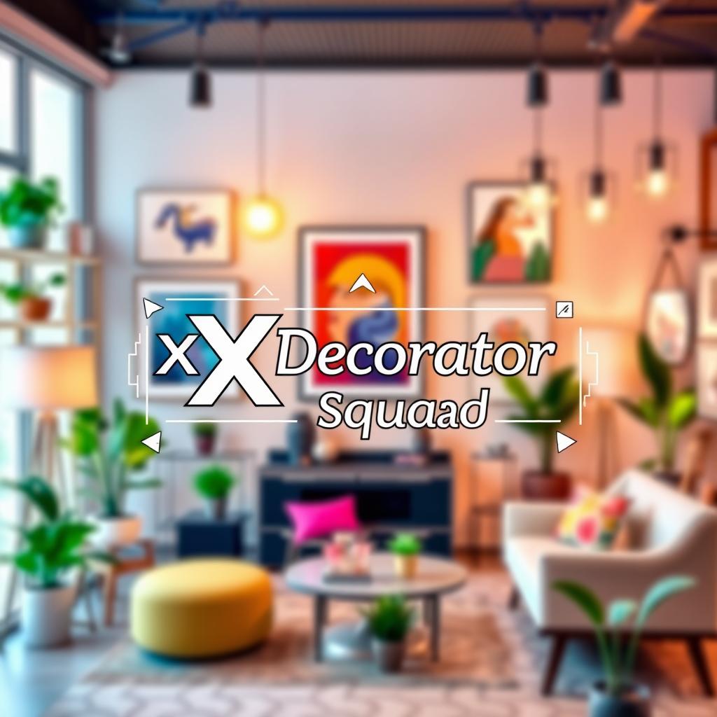 A modern and stylish cover image for a Facebook page titled 'XR Decorator Squad'