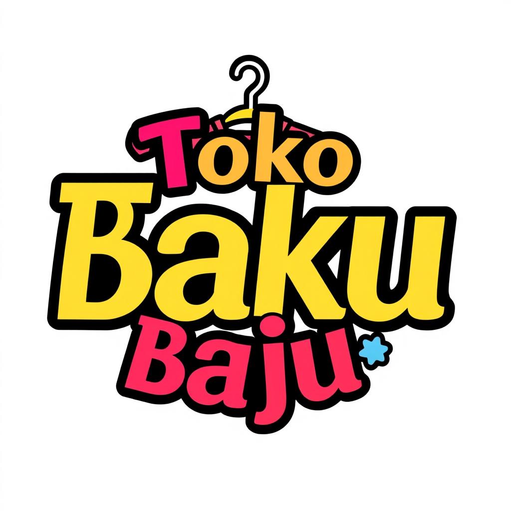 A logo design for a clothing store named 'Toko Baju', featuring bold and modern typography