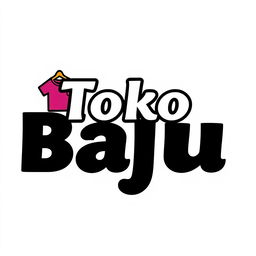 A logo design for a clothing store named 'Toko Baju', featuring bold and modern typography
