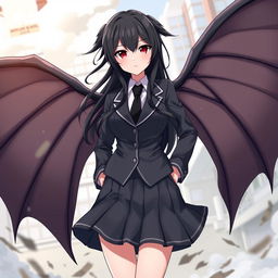 A full-body illustration of a female character inspired by the anime My Hero Academia, wearing a UA school uniform, which includes a blazer, skirt, and tie