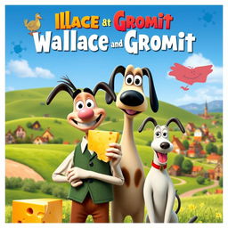 An eye-catching movie poster featuring Wallace and Gromit, designed in a classic animated film style