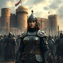 An intense scene depicting the moment when the Turanians approach a grand fortress, with Ghodahm gearing up his army for battle