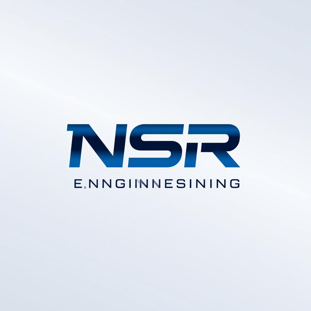 A modern and sleek logo design for an engineering company featuring the letters 'NSR' prominently