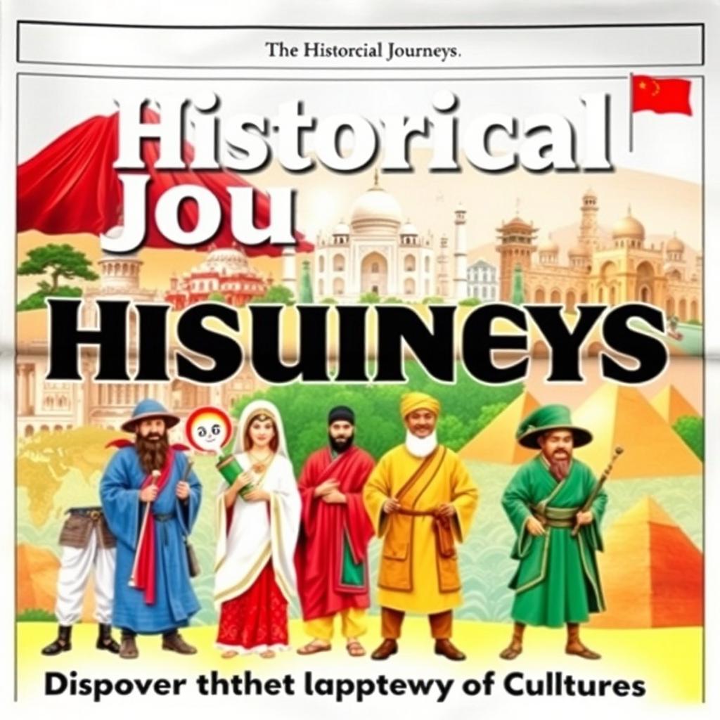 A vibrant newspaper cover illustrating the historical events of Japan, India, China, and Africa