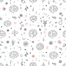 A clean white background featuring intricate and appealing patterns tailored for psychological content
