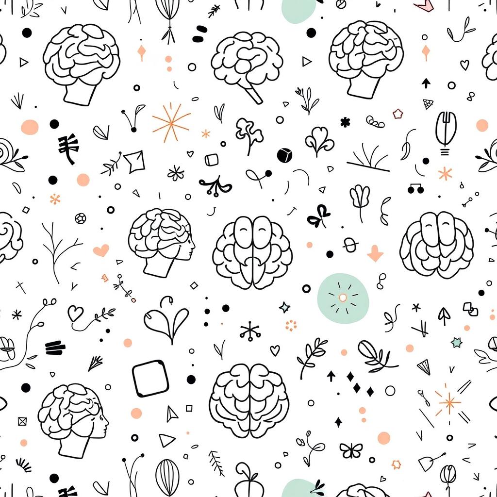 A clean white background featuring intricate and appealing patterns tailored for psychological content