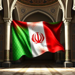 A beautifully detailed background featuring the old Persian flag, showcasing the vivid colors of red, white, and green