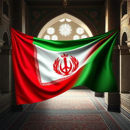 A beautifully detailed background featuring the old Persian flag, showcasing the vivid colors of red, white, and green
