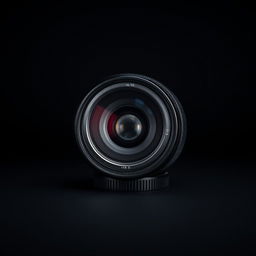A sleek, modern camera lens placed in the center of the composition