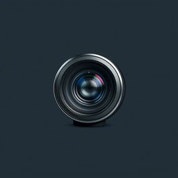 A sleek, modern camera lens placed in the center of the composition