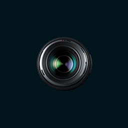 A sleek, modern camera lens placed in the center of the composition