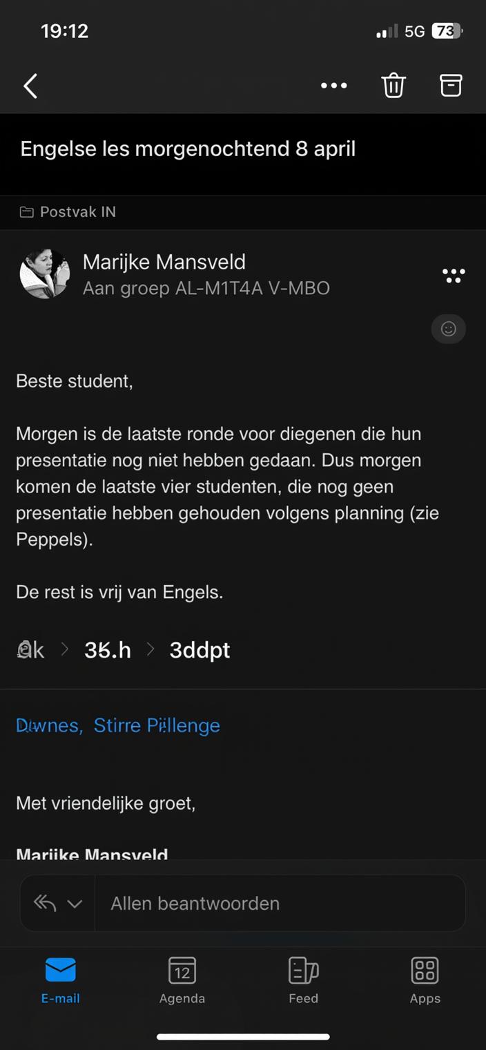 An artistic representation of a sleek, modern email interface showcasing a message in darker color tones