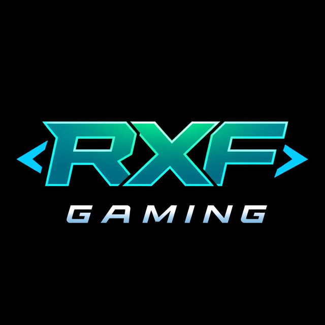 A modern and dynamic logo for a gaming channel named RXF_Gaming