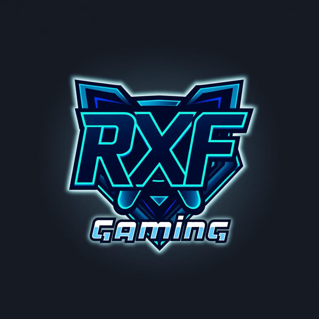 A modern and dynamic logo for a gaming channel named RXF_Gaming