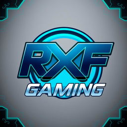 A modern and dynamic logo for a gaming channel named RXF_Gaming