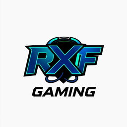 A modern and eye-catching logo for a gaming channel named RXF_Gaming