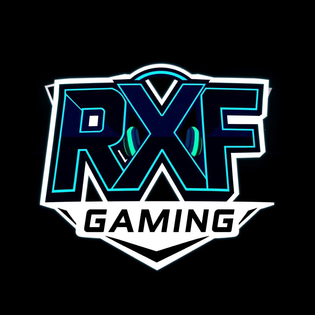 A modern and eye-catching logo for a gaming channel named RXF_Gaming