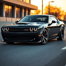 A stunning car fusion featuring a Dodge Challenger and a Cadillac