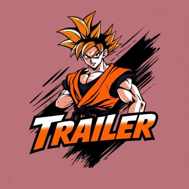 A striking design featuring Goku from Dragon Ball Z in an intense pose, set against a bold black and orange background