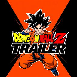 A striking design featuring Goku from Dragon Ball Z in an intense pose, set against a bold black and orange background