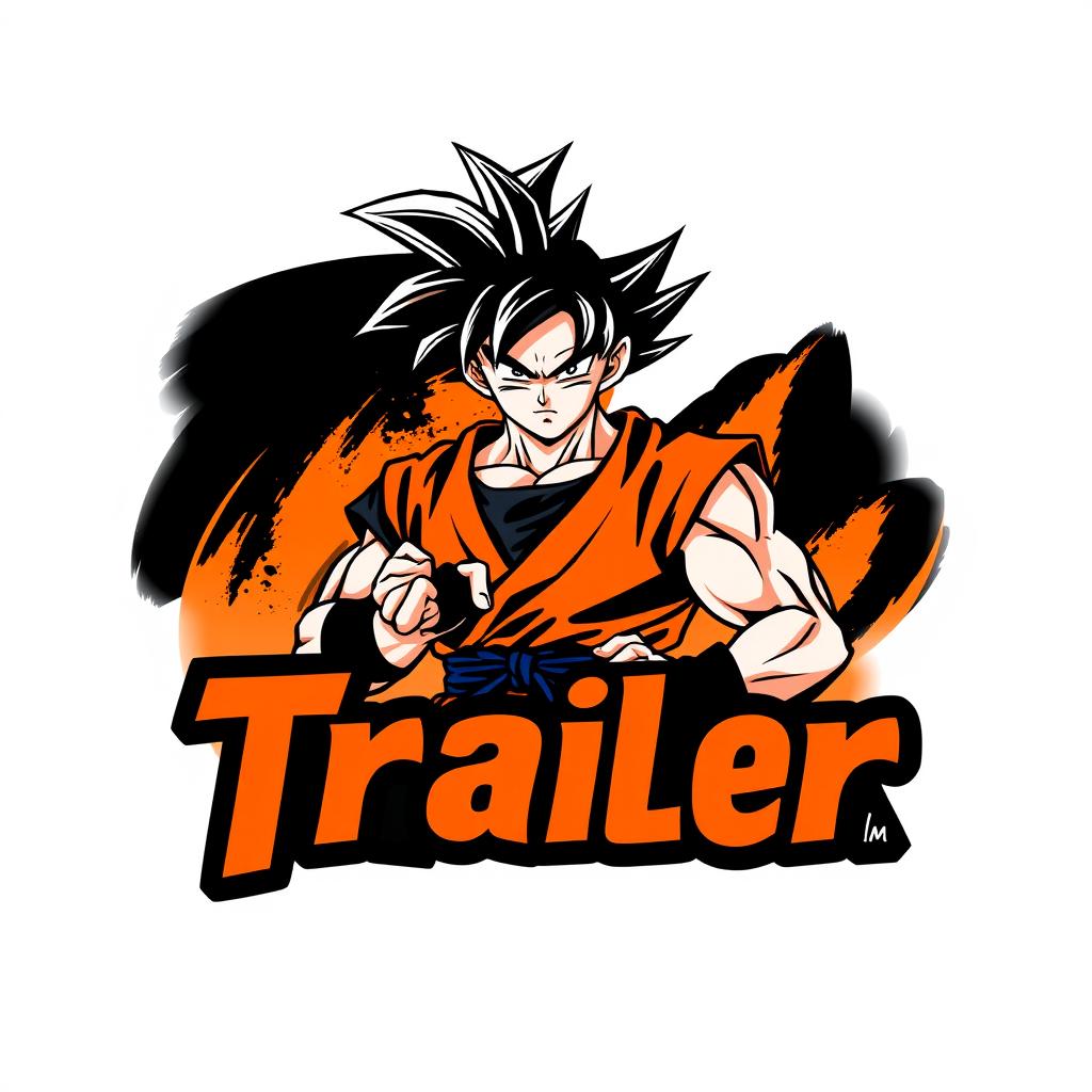 A striking design featuring Goku from Dragon Ball Z in an intense pose, set against a bold black and orange background
