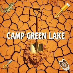 A visually striking title slide design inspired by the desert-themed setting of Camp Green Lake