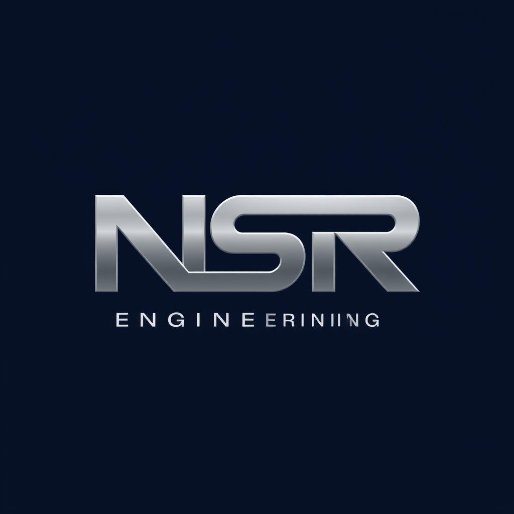 A sleek and modern logo design for an engineering company featuring the letters 'NSR'