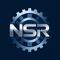 A sleek and modern logo design for an engineering company featuring the letters 'NSR'