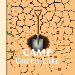 A title page featuring a desert-themed background with cracked, dry soil representing the setting of Camp Green Lake