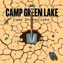 A title page featuring a desert-themed background with cracked, dry soil representing the setting of Camp Green Lake