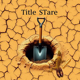 A title page for a presentation featuring a desert-themed background with cracked, dry soil texture