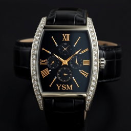 A high-resolution image of an ultra-luxurious wristwatch with a classic analog design