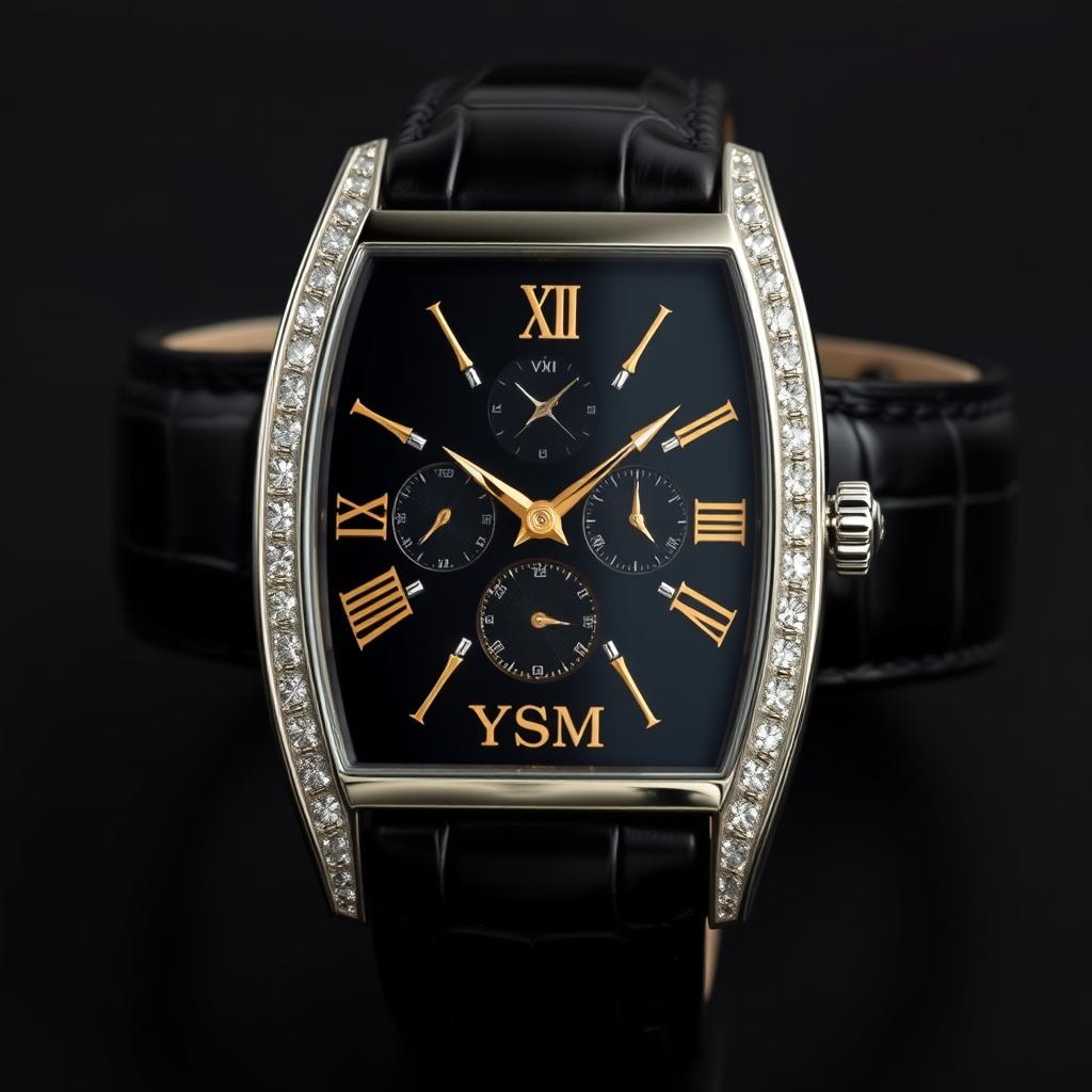 A high-resolution image of an ultra-luxurious wristwatch with a classic analog design