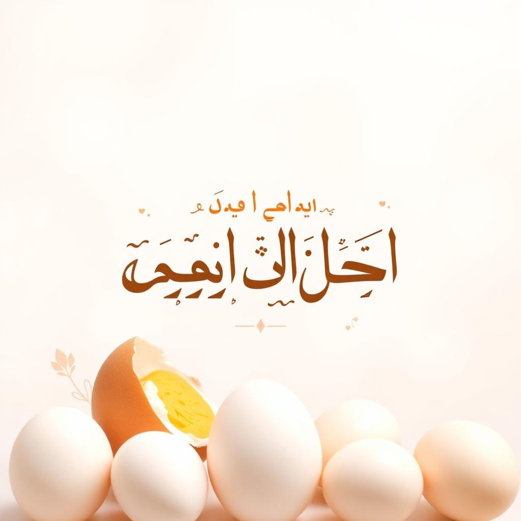 A beautifully designed image showcasing the Farsi text of 'تخم مرغ خوری' in an artistic Persian egg-eating font