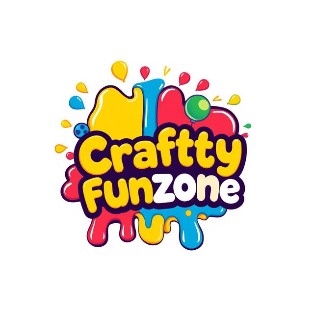 A vibrant and playful logo for a funzone, designed in a circular shape
