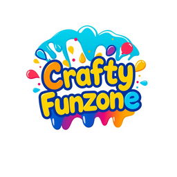 A vibrant and playful logo for a funzone, designed in a circular shape