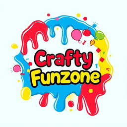 A vibrant and playful logo for a funzone, designed in a circular shape