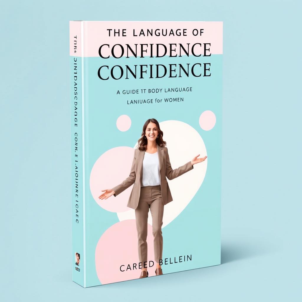 An elegant e-book cover design for 'The Language of Confidence: A Guide to Body Language for Women'