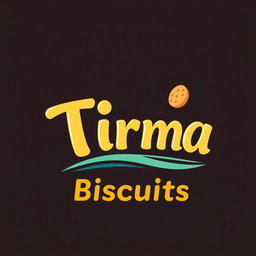 A logo design for 'Tirma' biscuits, featuring a stylish and modern typography