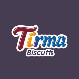 A logo design for 'Tirma' biscuits, featuring a stylish and modern typography