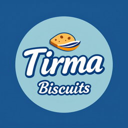 A logo design for 'Tirma' biscuits, featuring a stylish and modern typography