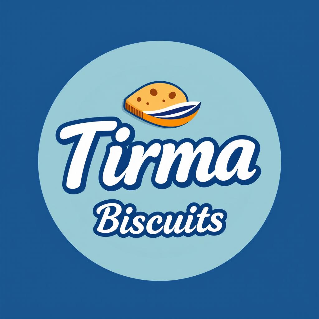 A logo design for 'Tirma' biscuits, featuring a stylish and modern typography