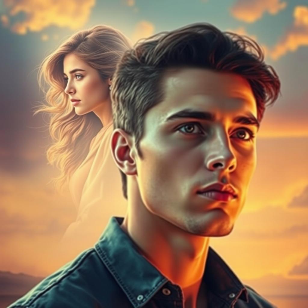 A young woman subtly occupying a man's thoughts, depicted as a ghostly figure in the background of his mind