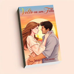 A captivating book cover design for a romance novel titled 'Volto com um Filho: Meu Ex Me Quer de Volta'
