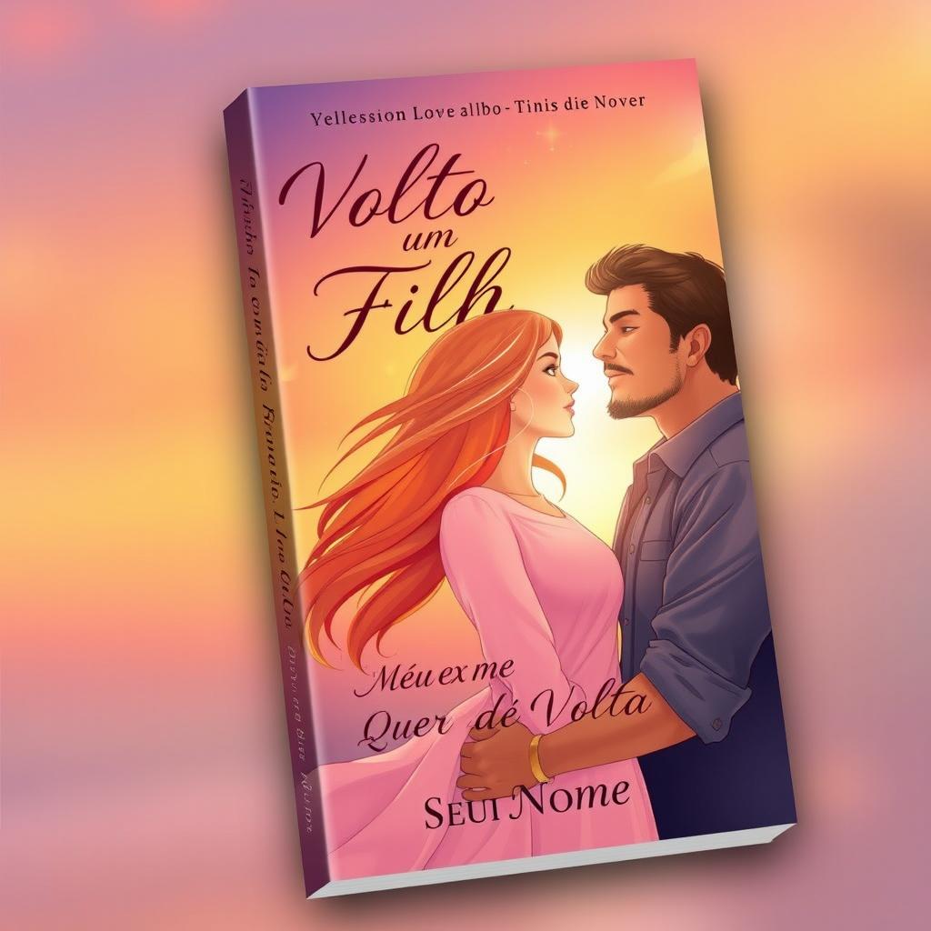 A captivating book cover design for a romance novel titled 'Volto com um Filho: Meu Ex Me Quer de Volta'